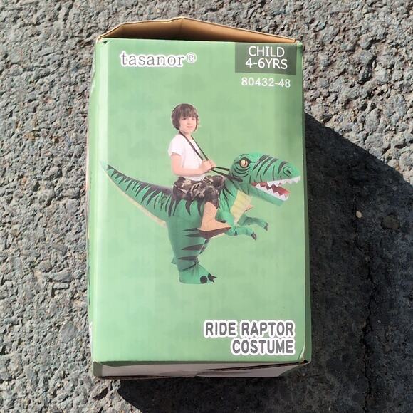 Tasanor Ride Raptor Costume Inflatable Halloween Dinosaur Dress Up Child 4-6 Yrs - Picture 10 of 10